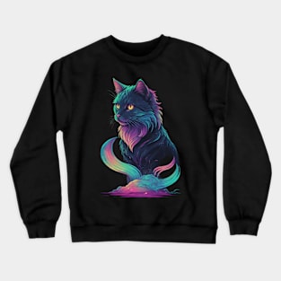neon cat Crewneck Sweatshirt